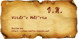 Vitéz Márta névjegykártya